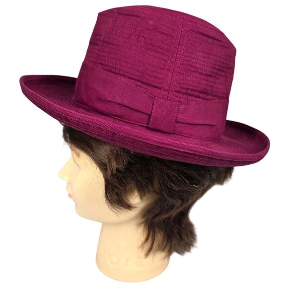 HERBERT JOHNSON MAROON WIDE BRIM HAT VINTAGE ROYAL WARRANT JACKIE ROGERS CLEAN main image 8